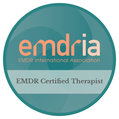 Logo of the EMDR International Association (EMDRIA) indicating EMDR Certified Therapist status for Carla D’Agostino Vigil.